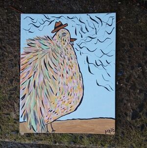 Pastel Bird Painting
